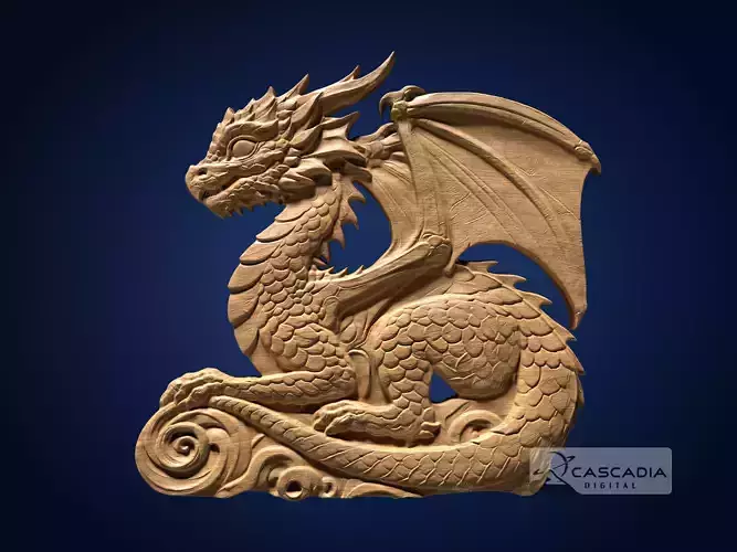 Cute Dragon Hatchling - CNC Router Carving Casting fantasy