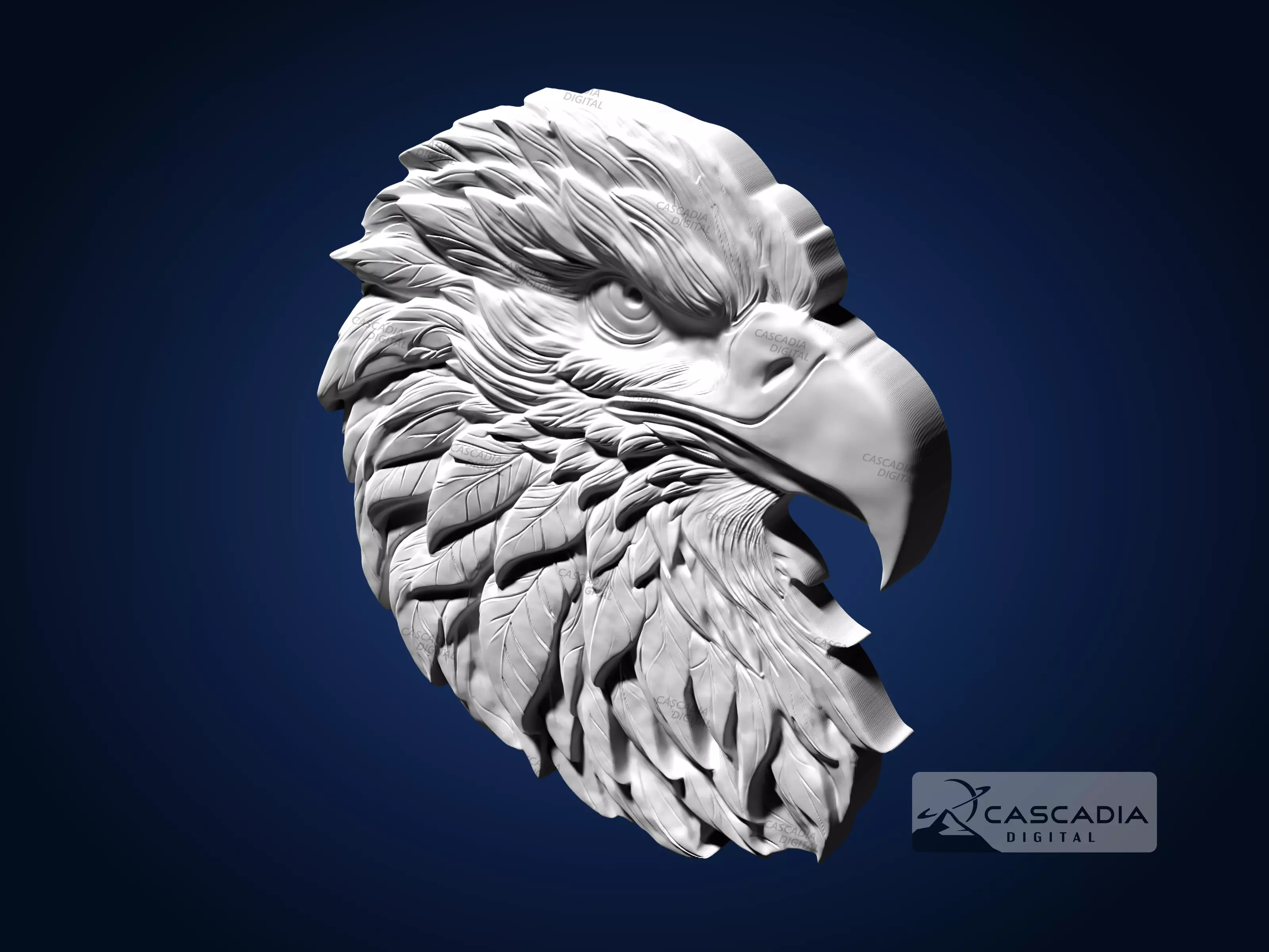 Eagle Head - CNC Router Carving Casting animal 3D print model_4