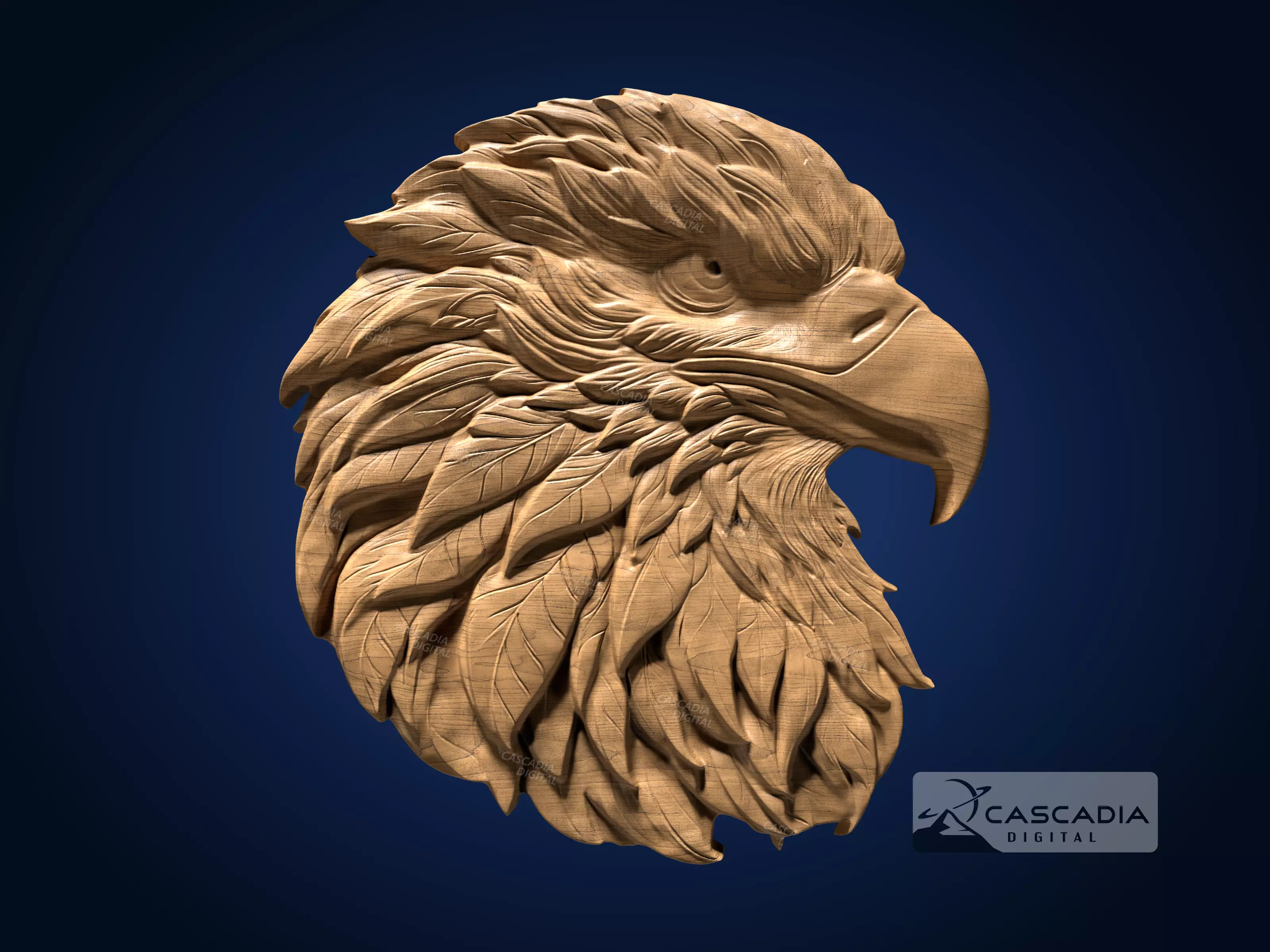 Eagle Head - CNC Router Carving Casting animal 3D print model_0