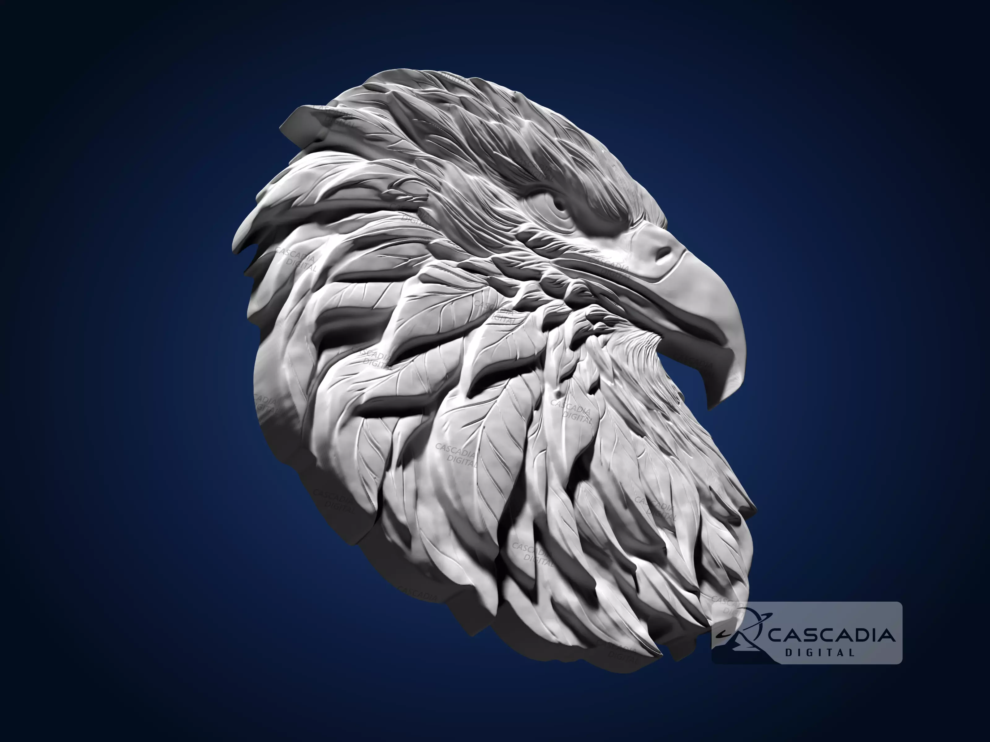 Eagle Head - CNC Router Carving Casting animal 3D print model_3