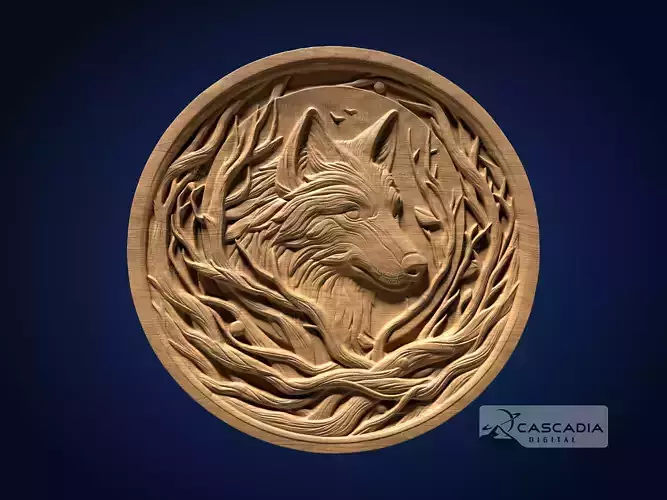 Wolf Round - CNC Router Carving Casting animal
