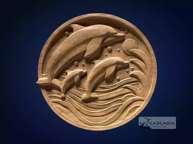 Dolphin Round - CNC Router Carving Casting animal