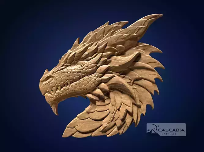 Dragon Head - CNC Router Carving Casting Fantasy Animal