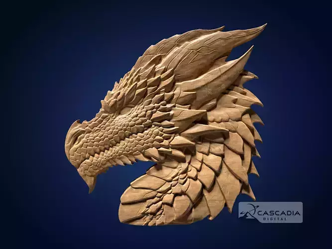 Dragon Head - CNC Router Carving Casting Fantasy Animal