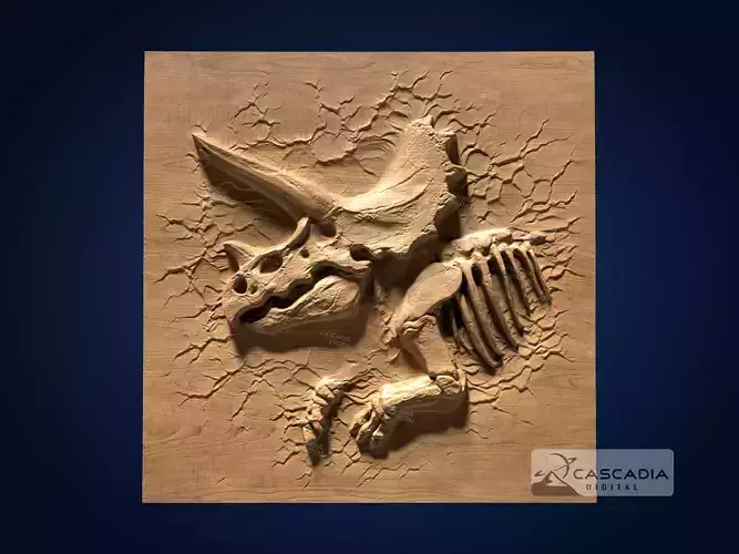 Triceratops Fossil Upper Body - CNC Router Carving Casting