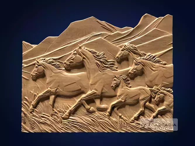 Wild Horses - CNC Router Carving Casting Animal