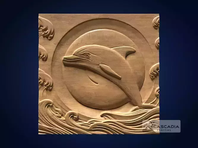 Dolphin Sun - CNC Router Carving Casting ocean animal