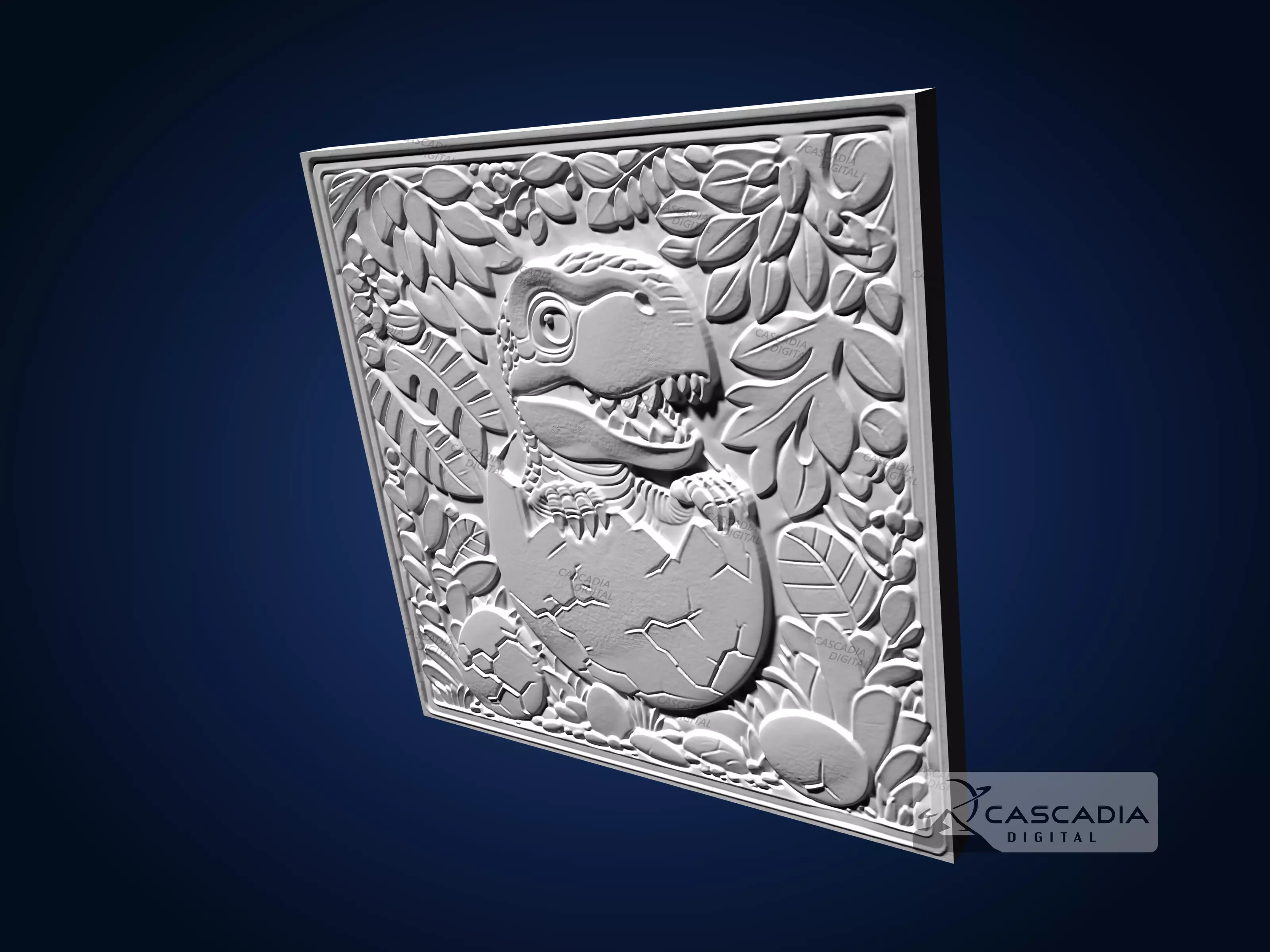 Cute Trex Hatchling Egg - CNC Router Carving Casting dino 3D print model_4