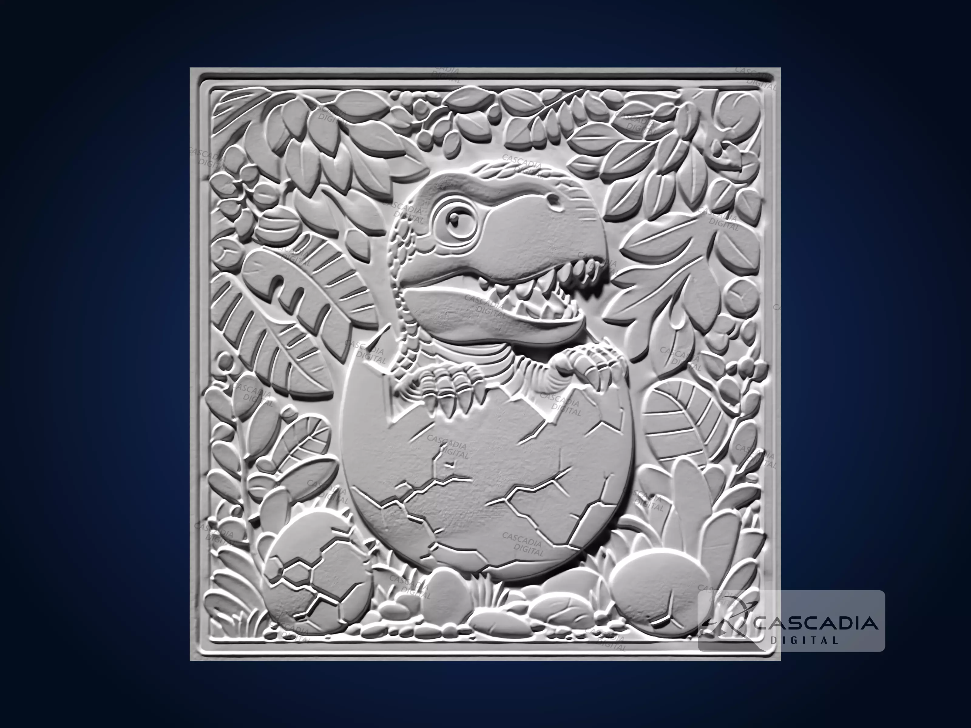 Cute Trex Hatchling Egg - CNC Router Carving Casting dino 3D print model_1