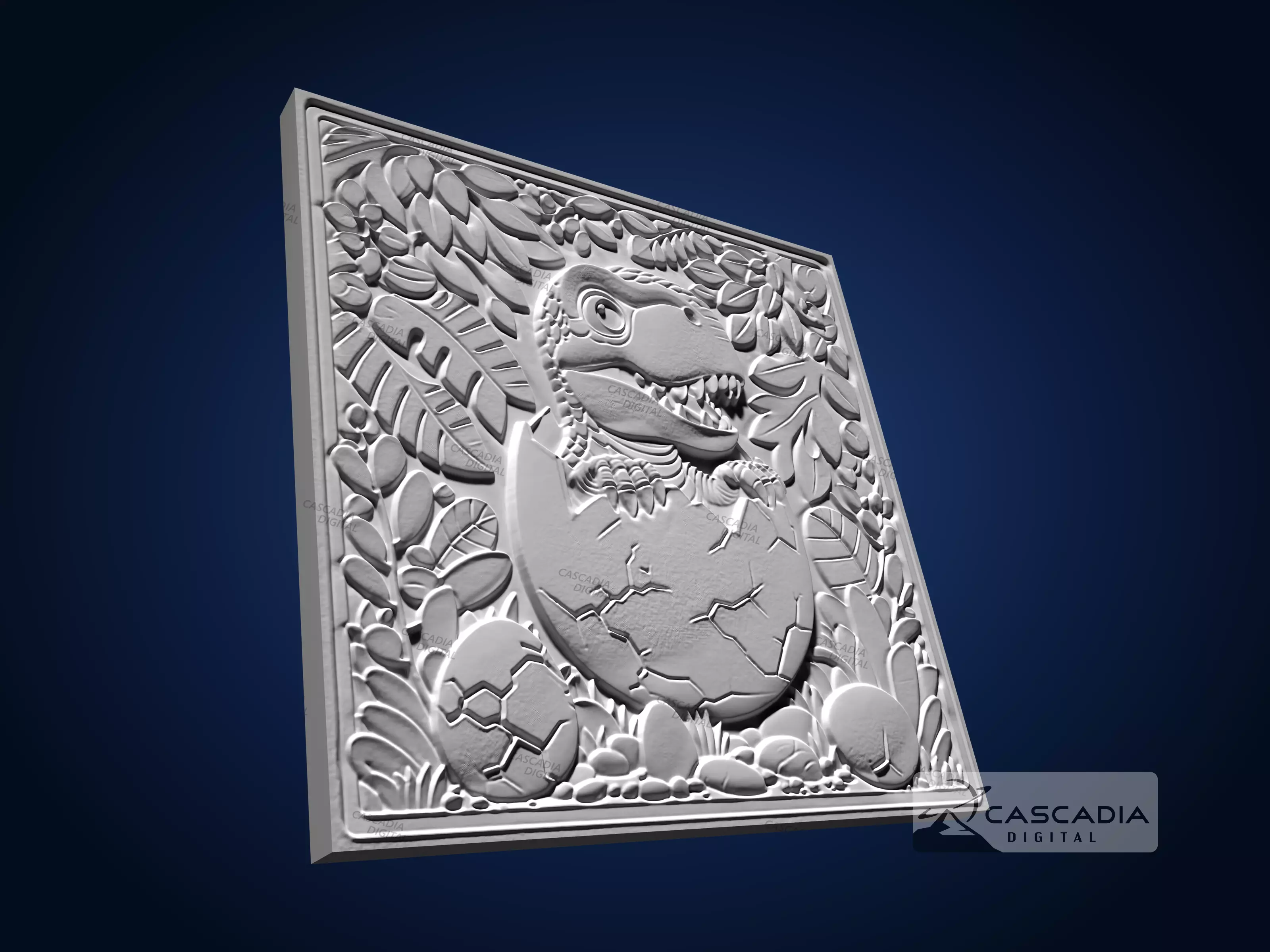 Cute Trex Hatchling Egg - CNC Router Carving Casting dino 3D print model_3