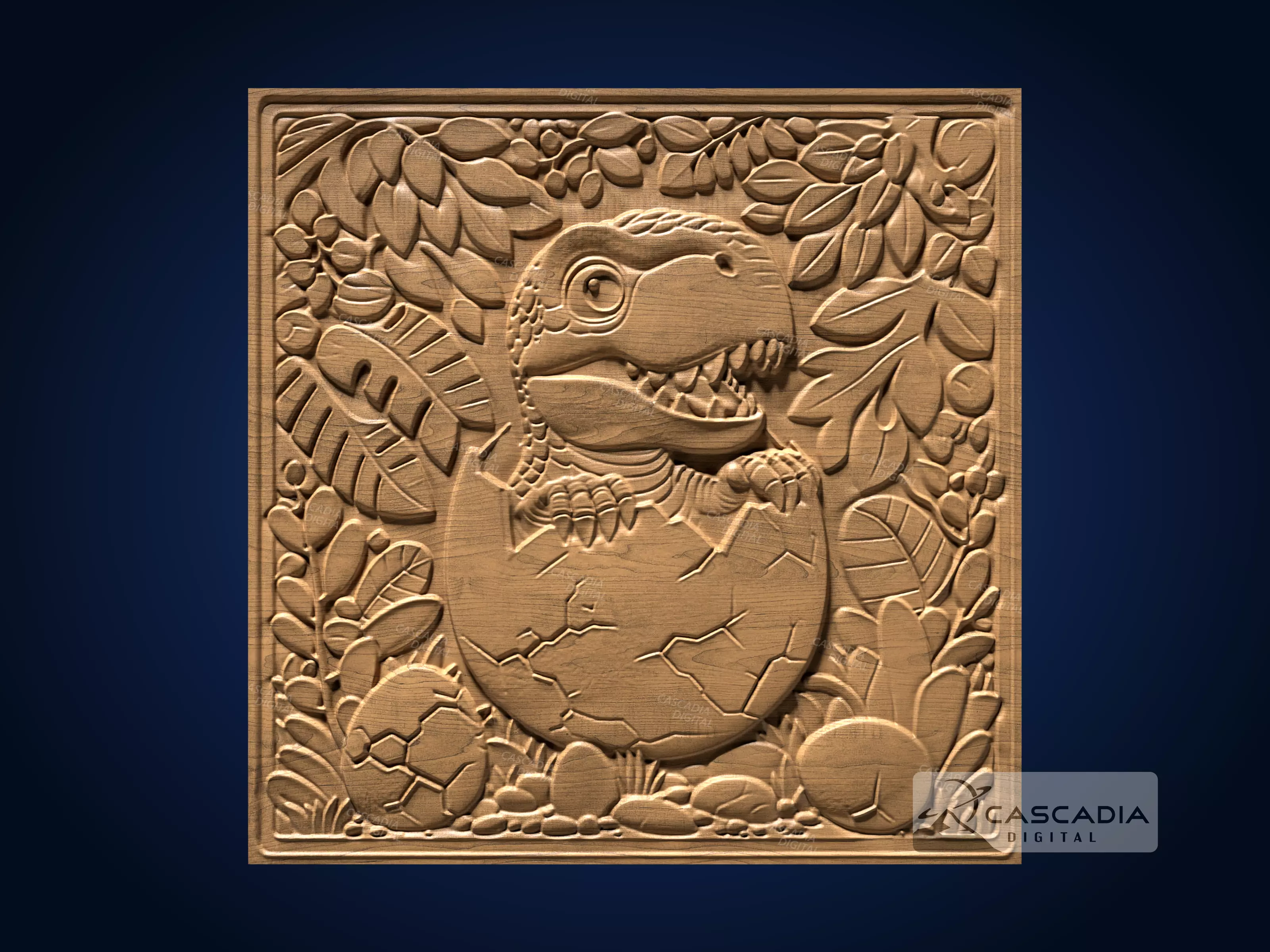 Cute Trex Hatchling Egg - CNC Router Carving Casting dino 3D print model_0