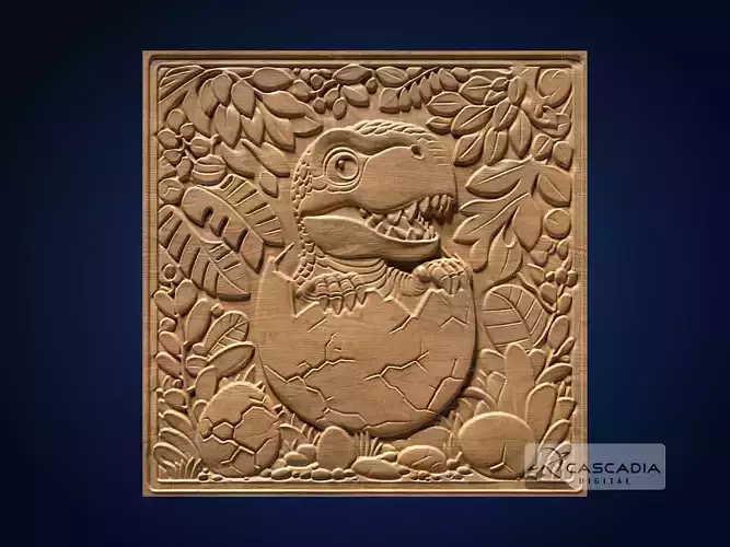 Cute Trex Hatchling Egg - CNC Router Carving Casting dino