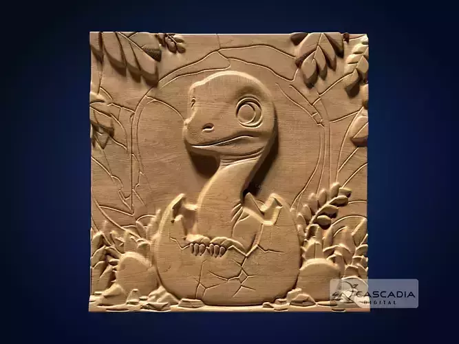 Cute Dino Hatchling Longneck - CNC Router Carving Casting