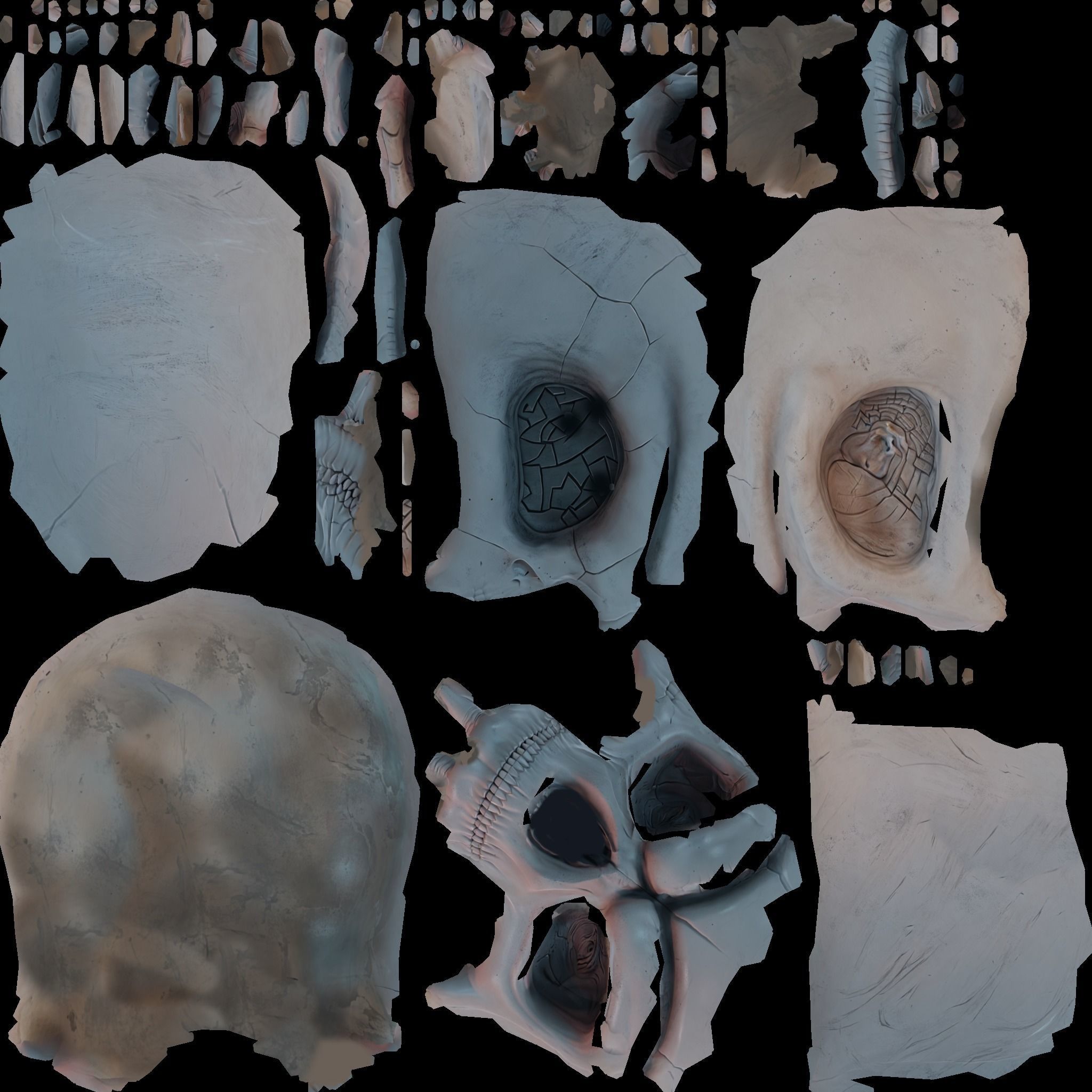 Cartoon Dungeon Skull Low-poly 3D model_4