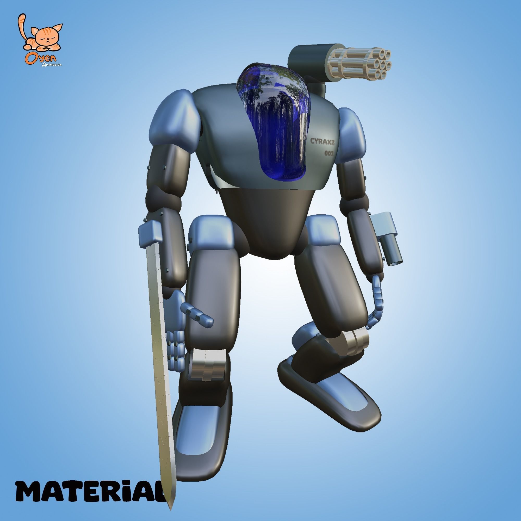 Cyraxz Mech Sync AI 001 First Generation Mechanic Robot 3D model_1