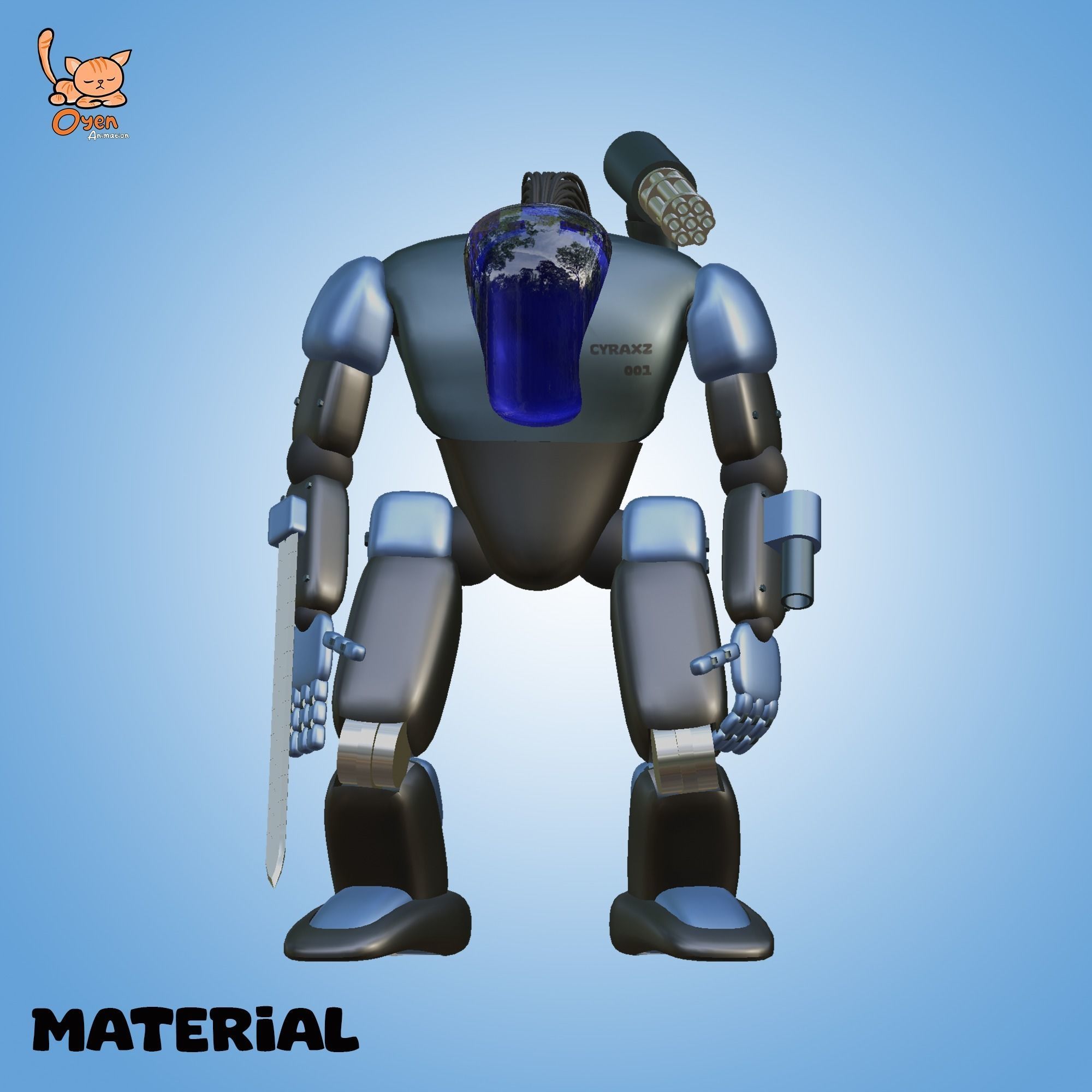Cyraxz Mech Sync AI 001 First Generation Mechanic Robot 3D model_10