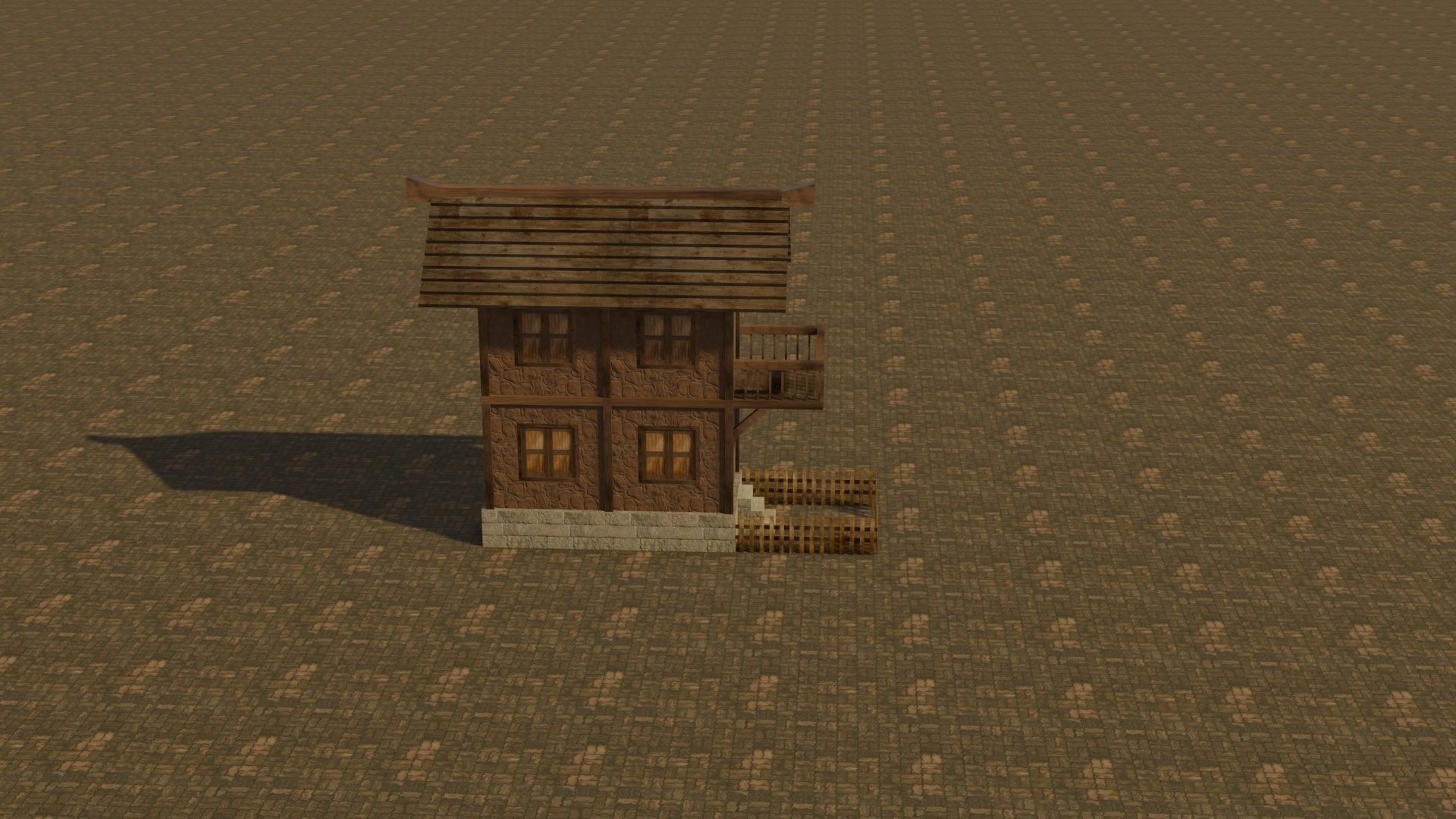 Medieval house 8 Free low-poly 3D model_6