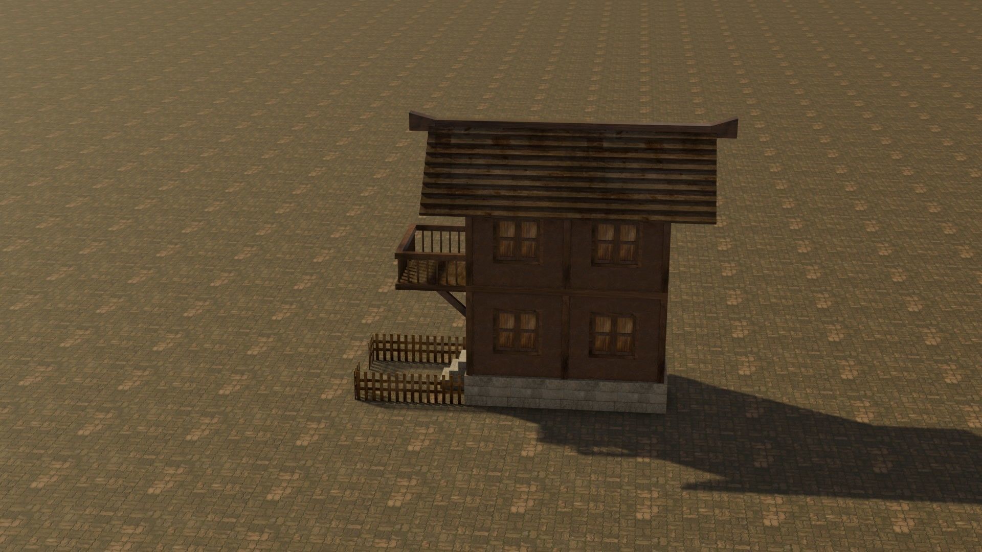 Medieval house 8 Free low-poly 3D model_9