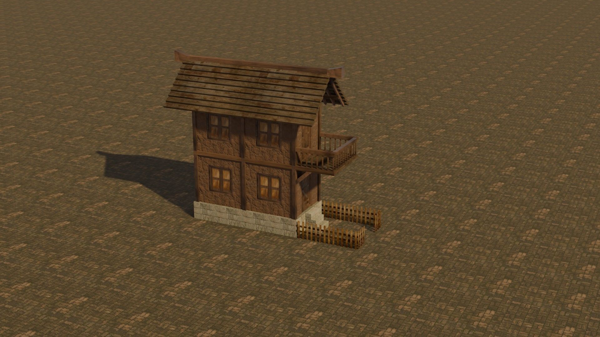 Medieval house 8 Free low-poly 3D model_5