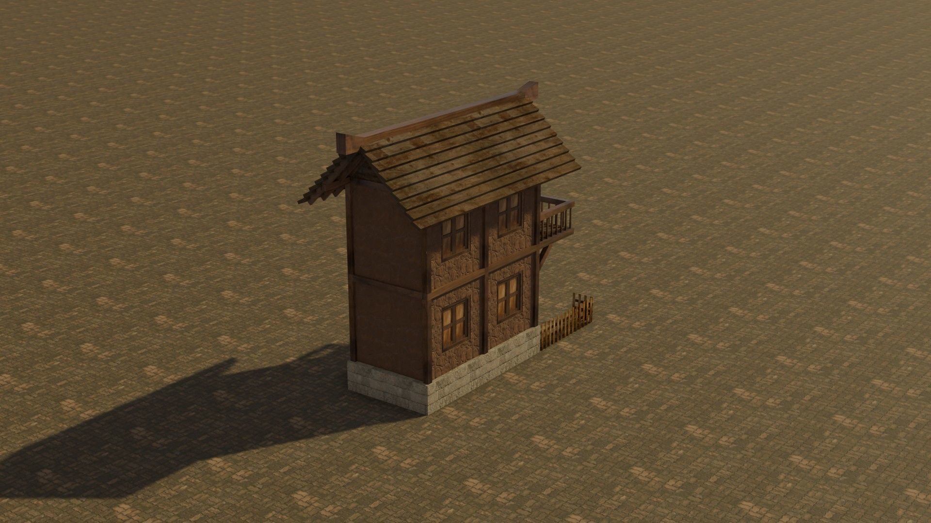 Medieval house 8 Free low-poly 3D model_7