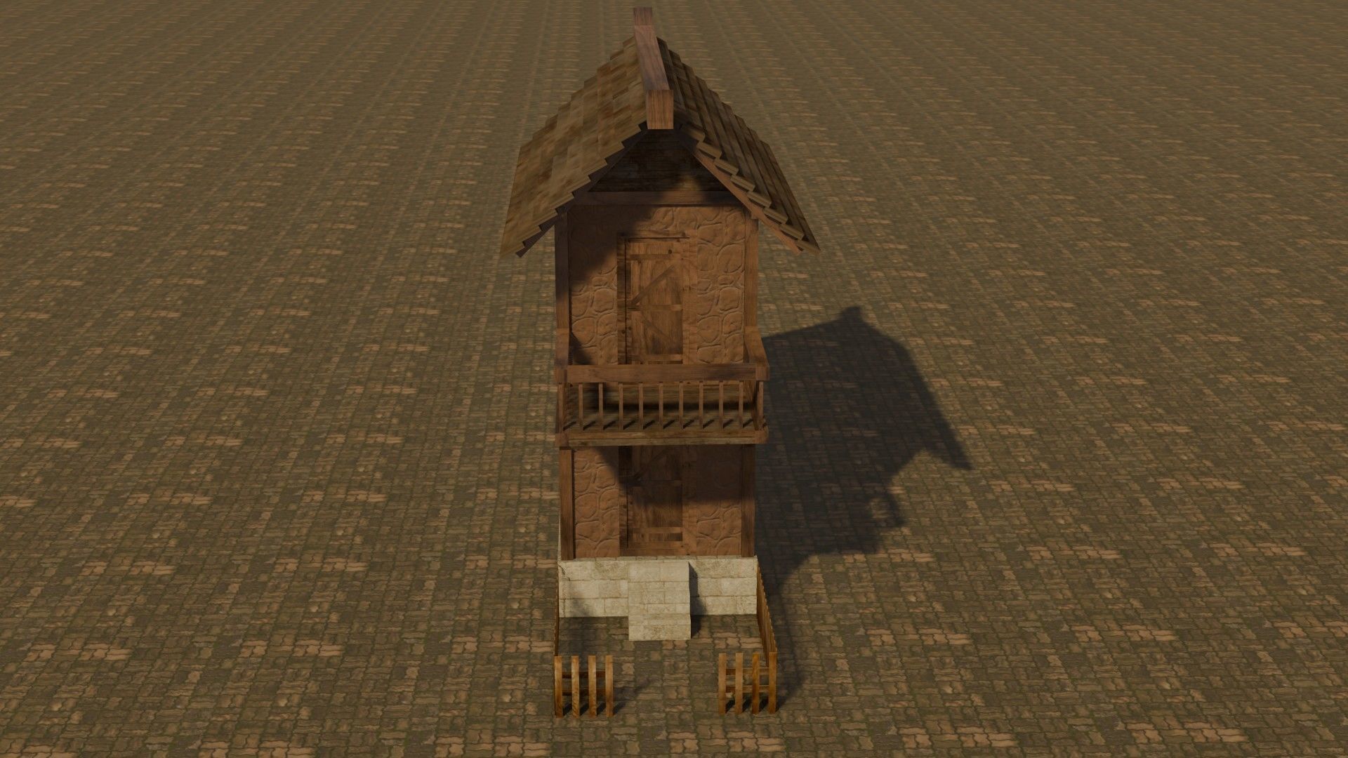 Medieval house 8 Free low-poly 3D model_1
