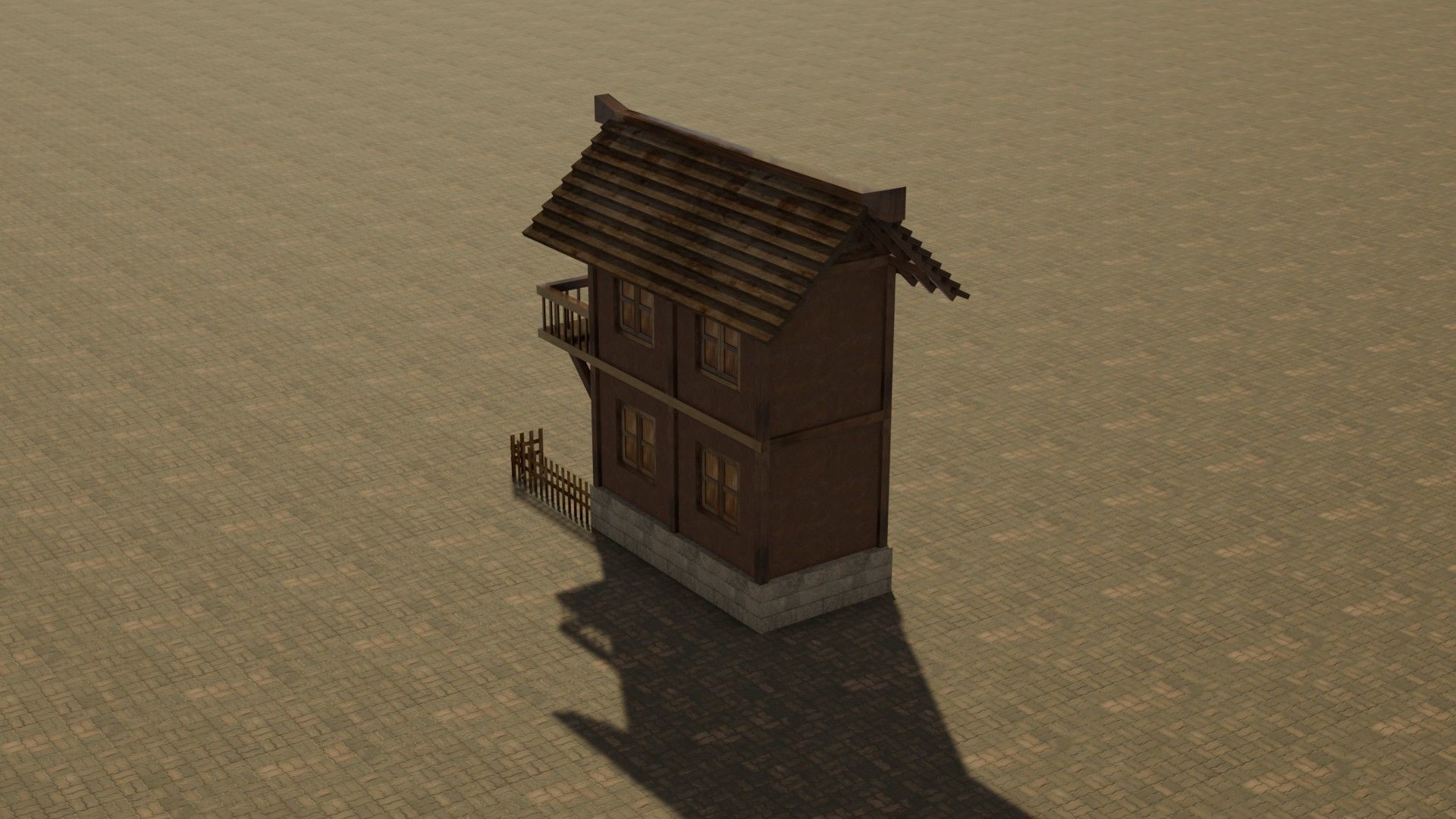 Medieval house 8 Free low-poly 3D model_8