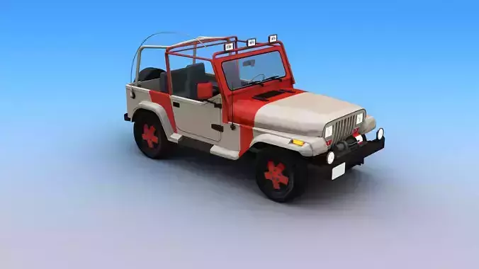 Lowpoly Jeep with interior 2