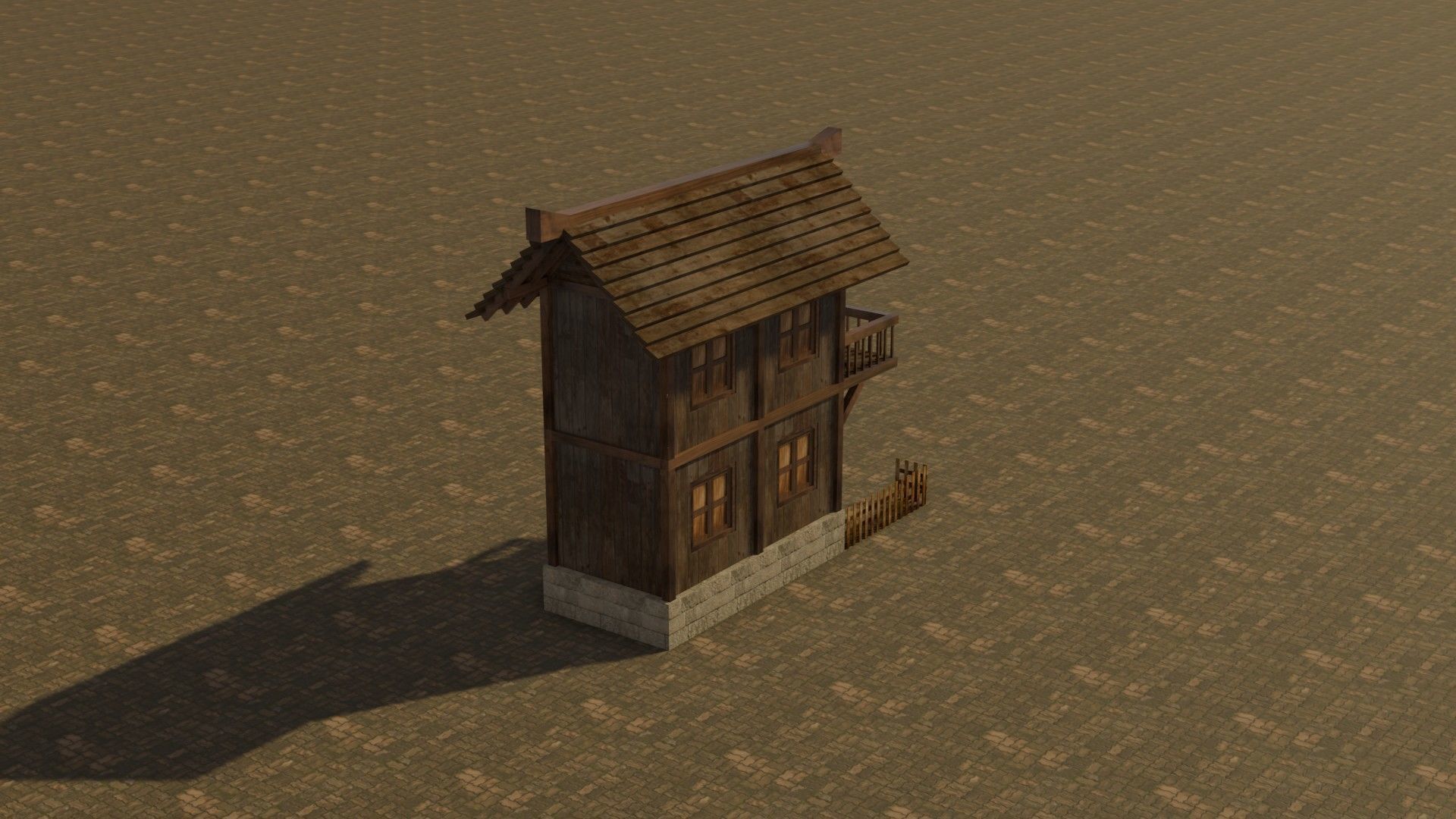 Medieval house 7 Free low-poly 3D model_7