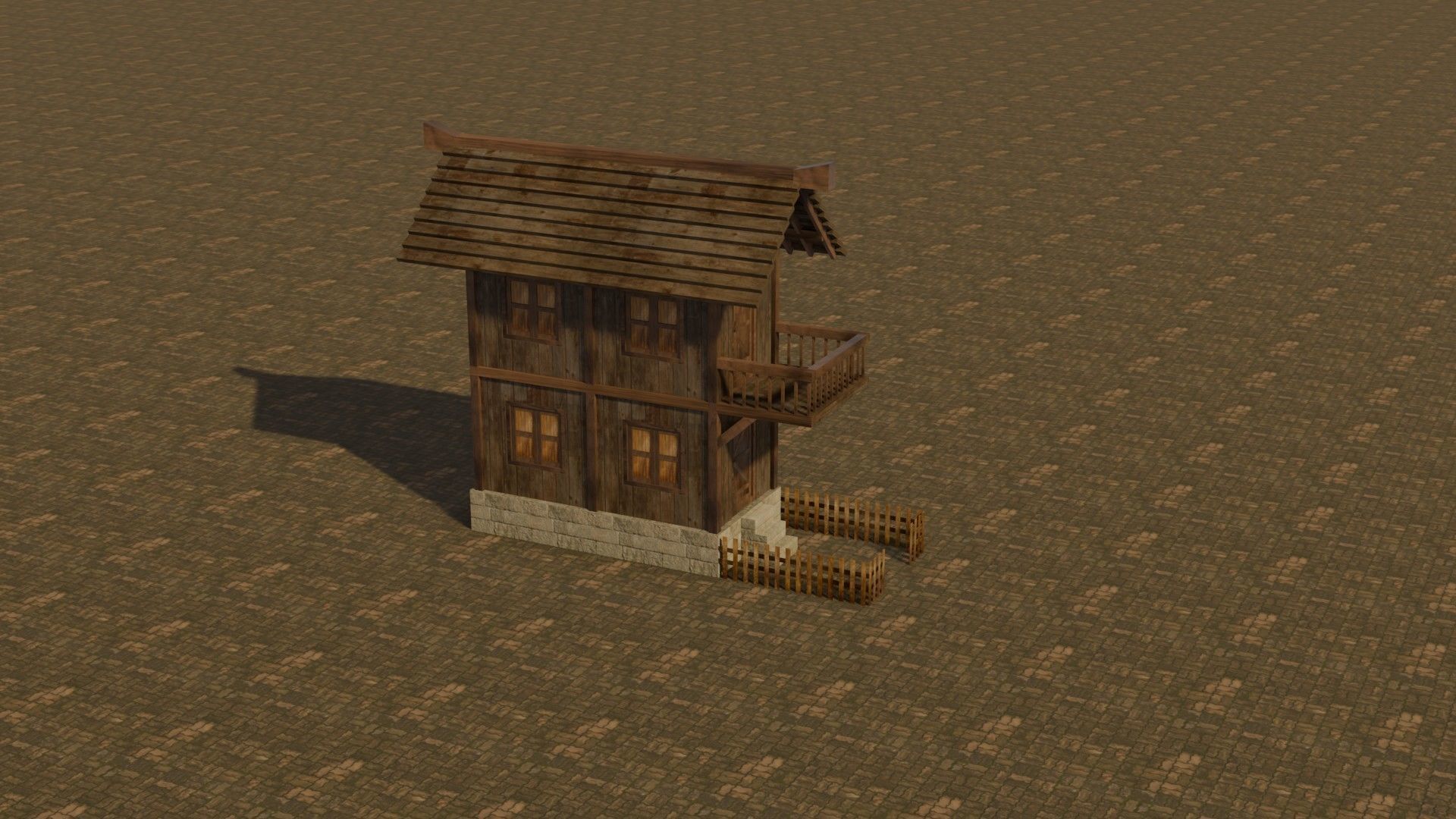 Medieval house 7 Free low-poly 3D model_5