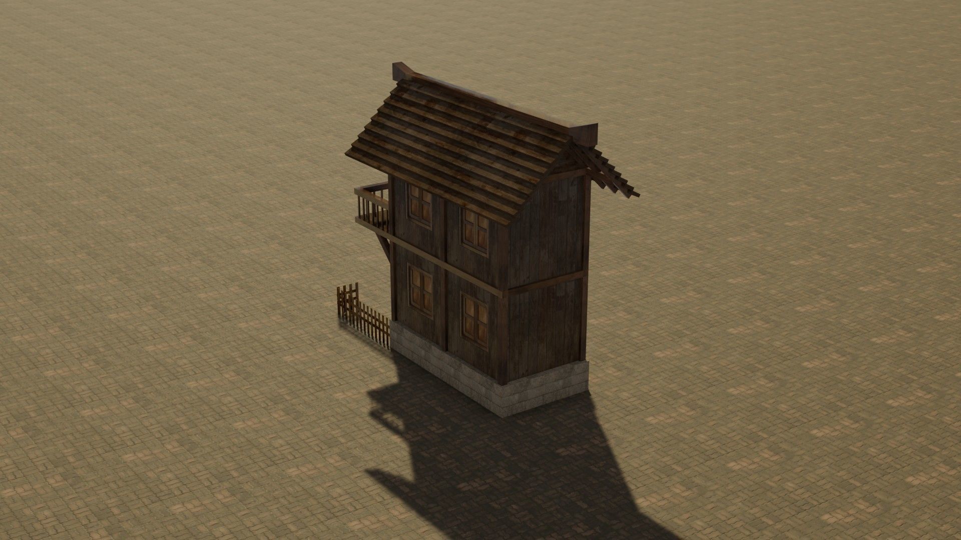 Medieval house 7 Free low-poly 3D model_8
