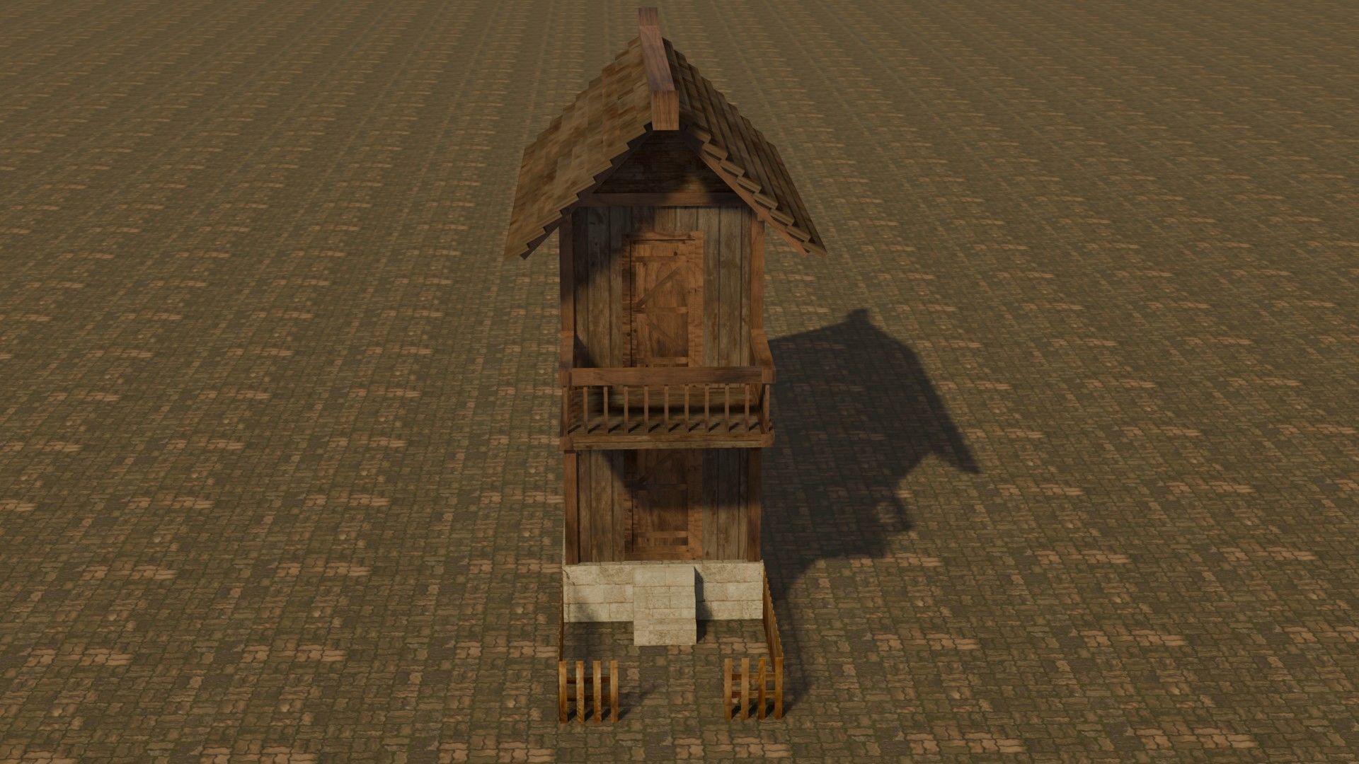 Medieval house 7 Free low-poly 3D model_1
