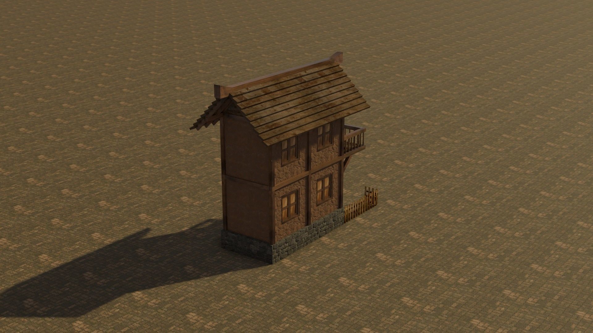 Medieval house 5 Free low-poly 3D model_7