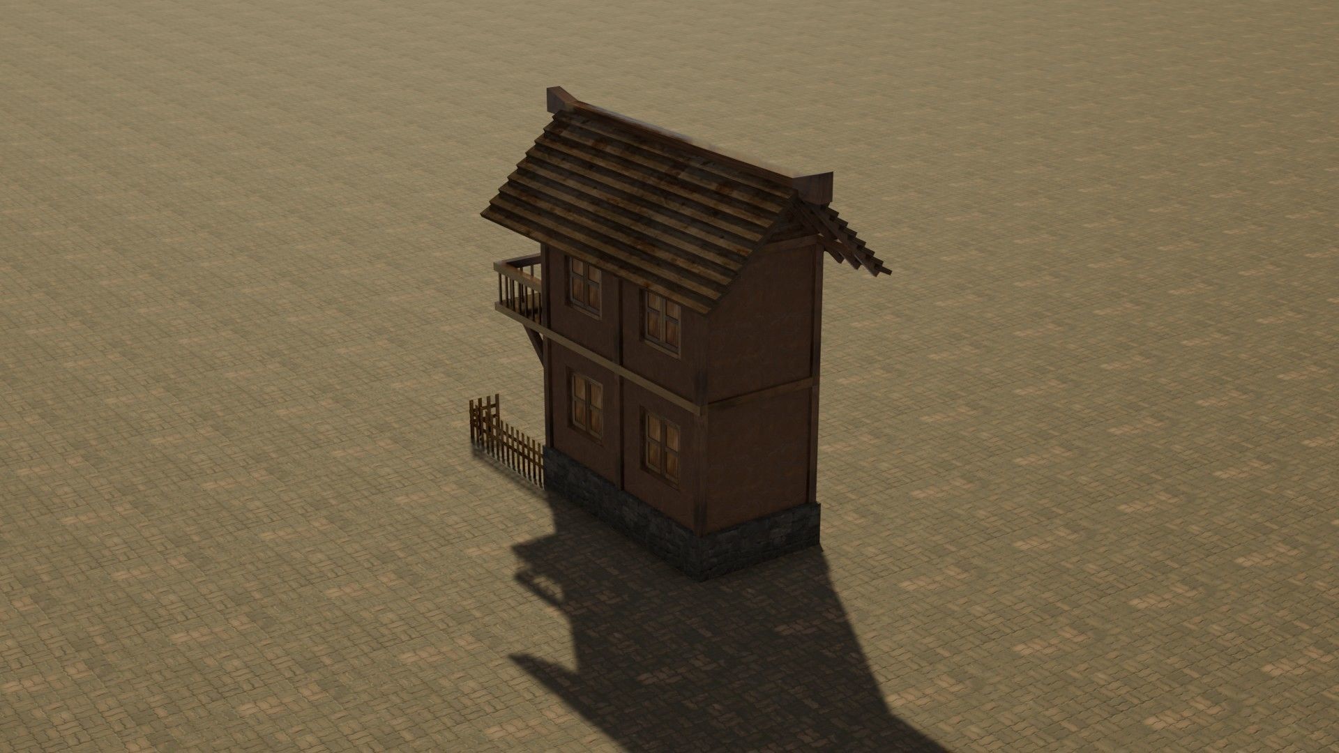 Medieval house 5 Free low-poly 3D model_8