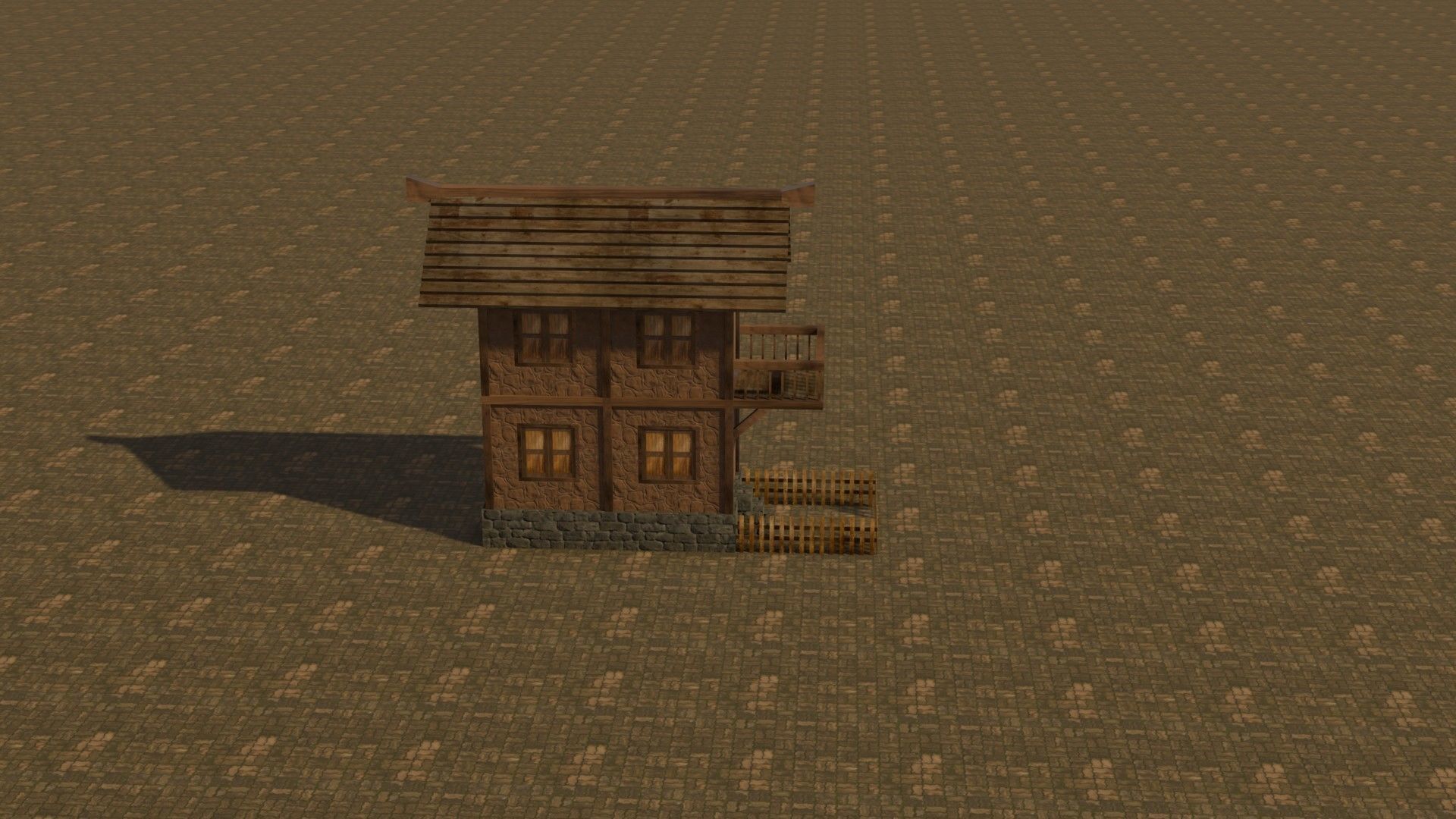 Medieval house 5 Free low-poly 3D model_6