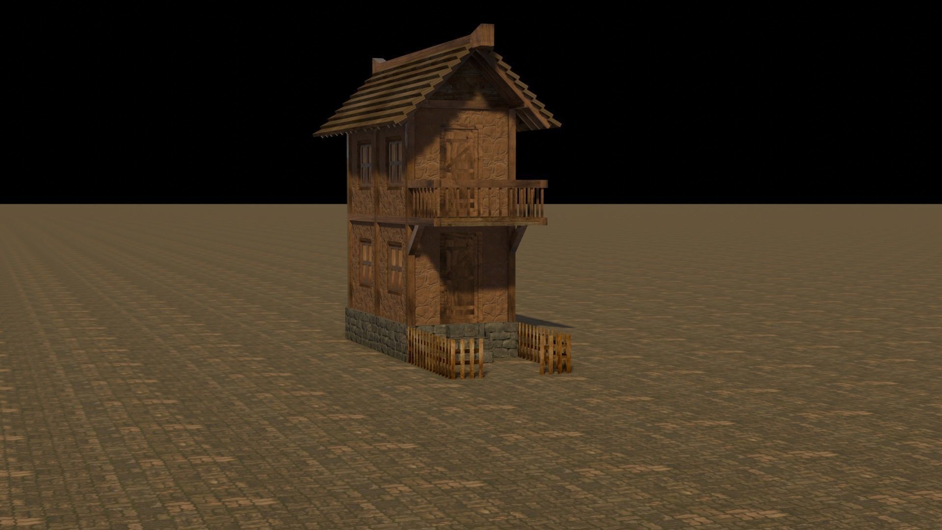Medieval house 5 Free low-poly 3D model_16