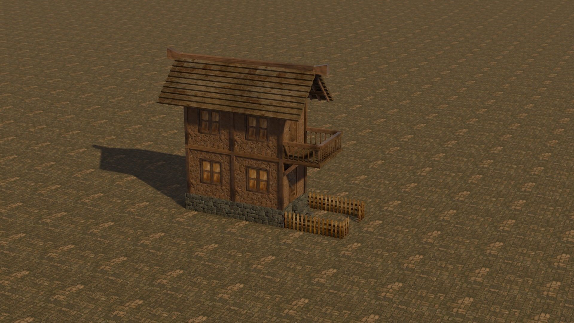 Medieval house 5 Free low-poly 3D model_5