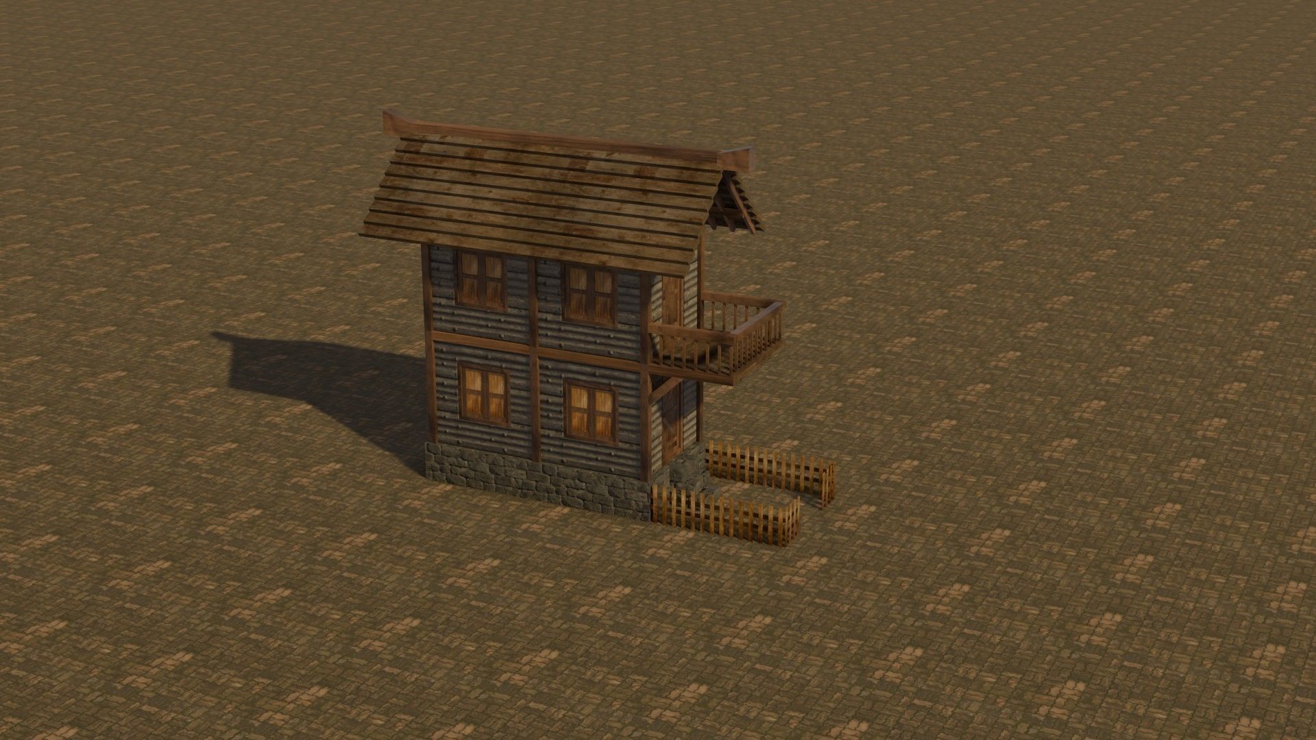 Medieval house 4 Free low-poly 3D model_5