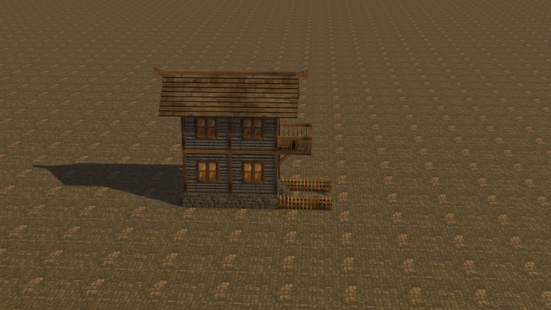 Medieval house 4 Free low-poly 3D model_6