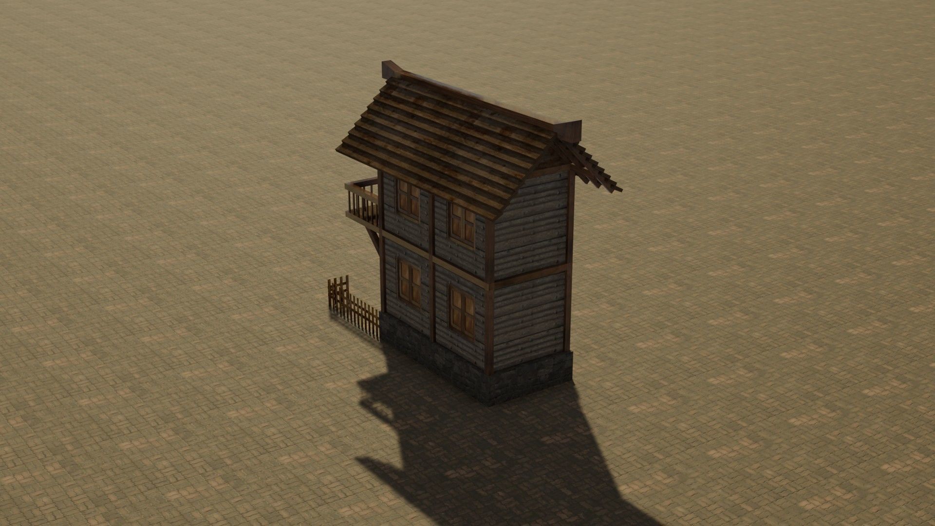 Medieval house 4 Free low-poly 3D model_8