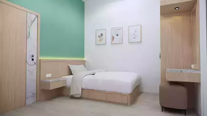 Interior bedroom minimalist