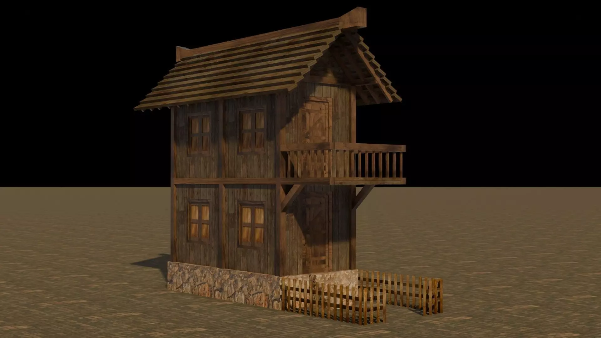 Medieval house 18 Free low-poly 3D model