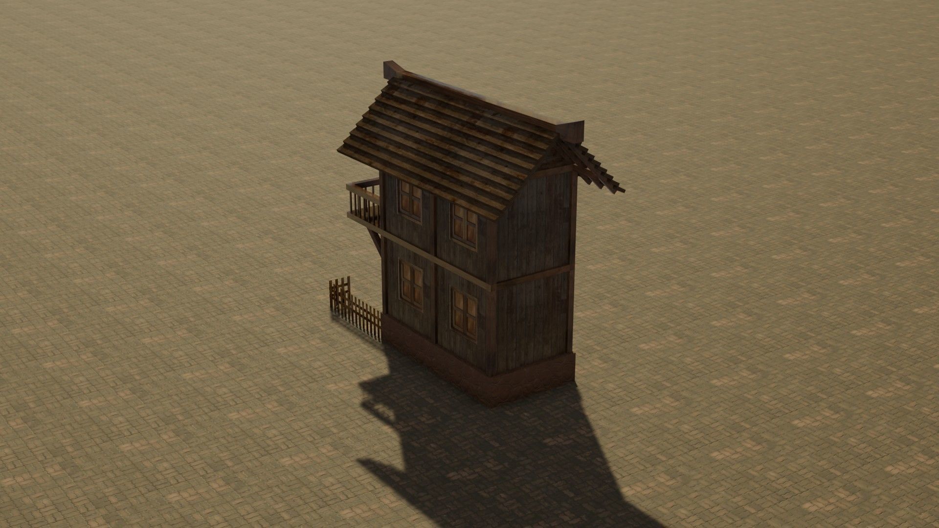 Medieval house 17 Free low-poly 3D model_8