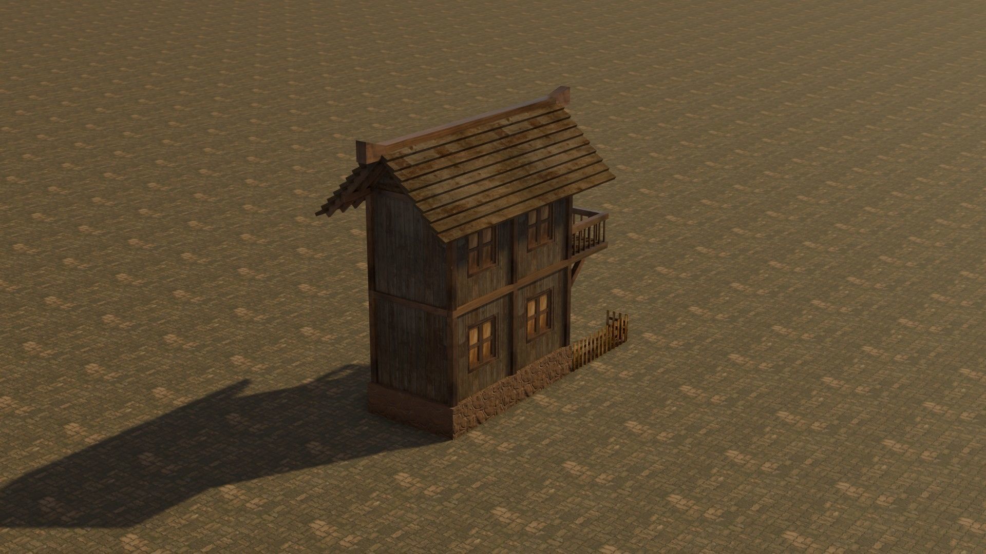 Medieval house 17 Free low-poly 3D model_7