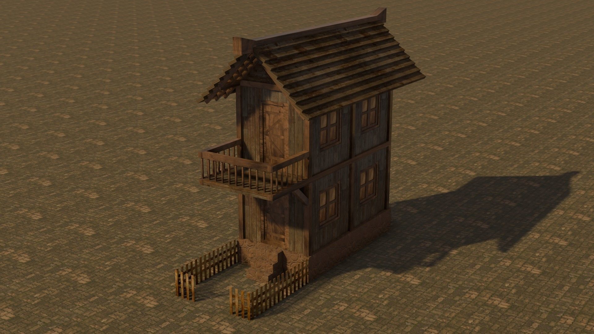 Medieval house 17 Free low-poly 3D model_2