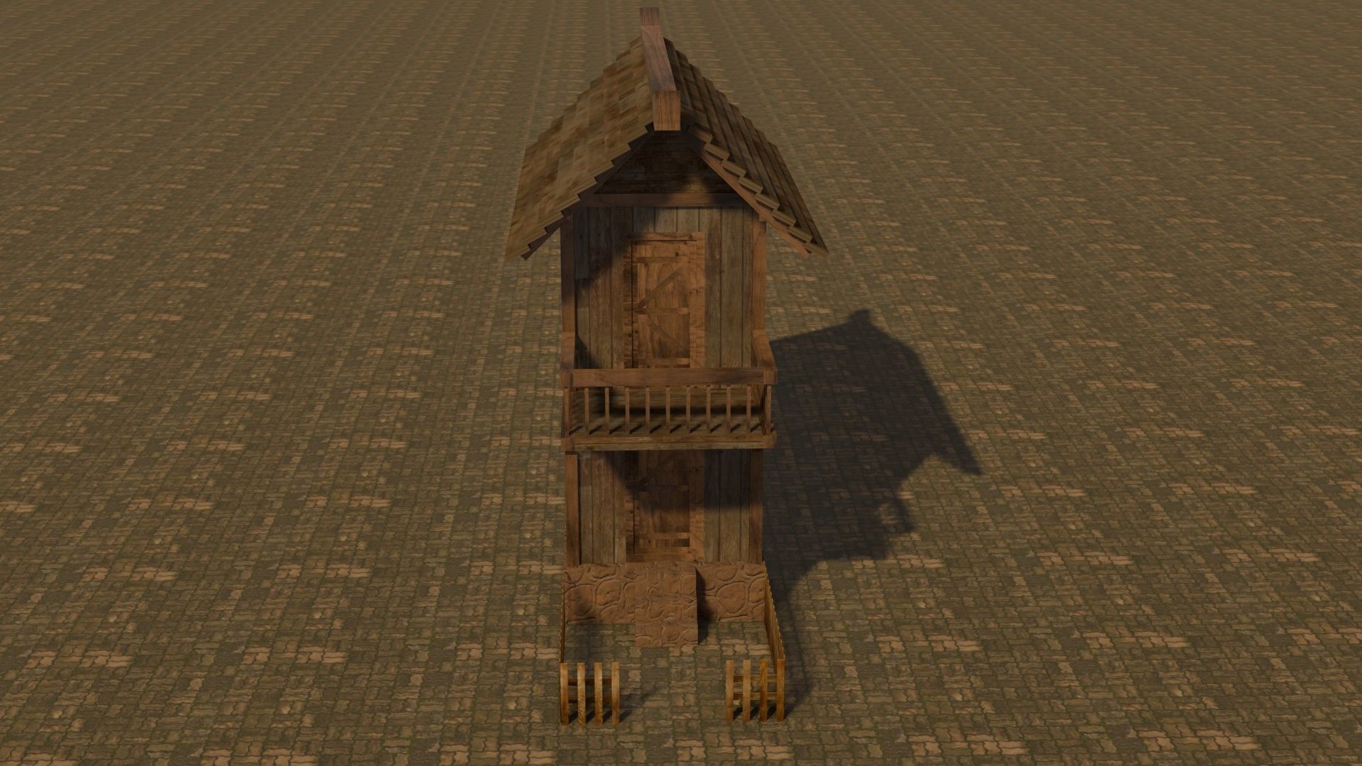 Medieval house 17 Free low-poly 3D model_1
