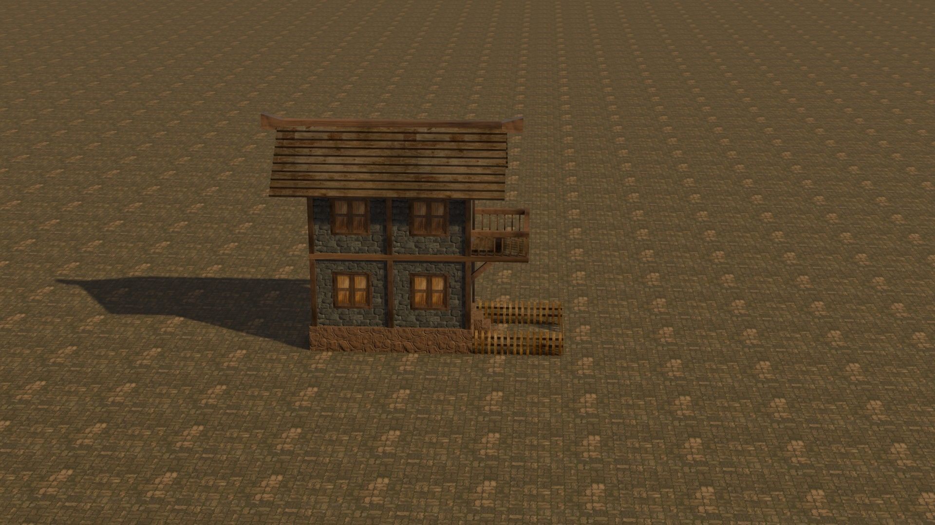 Medieval house 16 Free low-poly 3D model_6