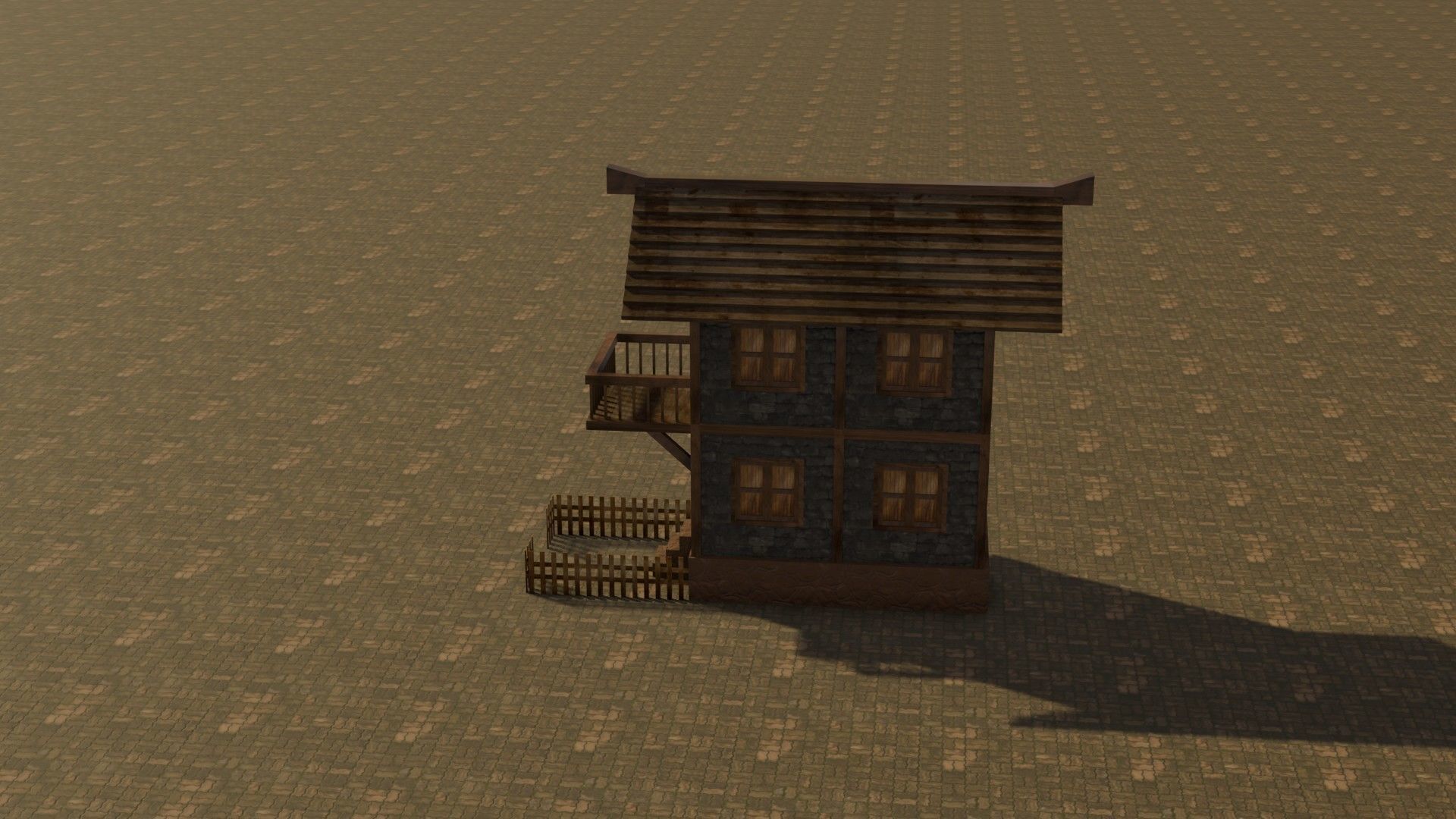 Medieval house 16 Free low-poly 3D model_9