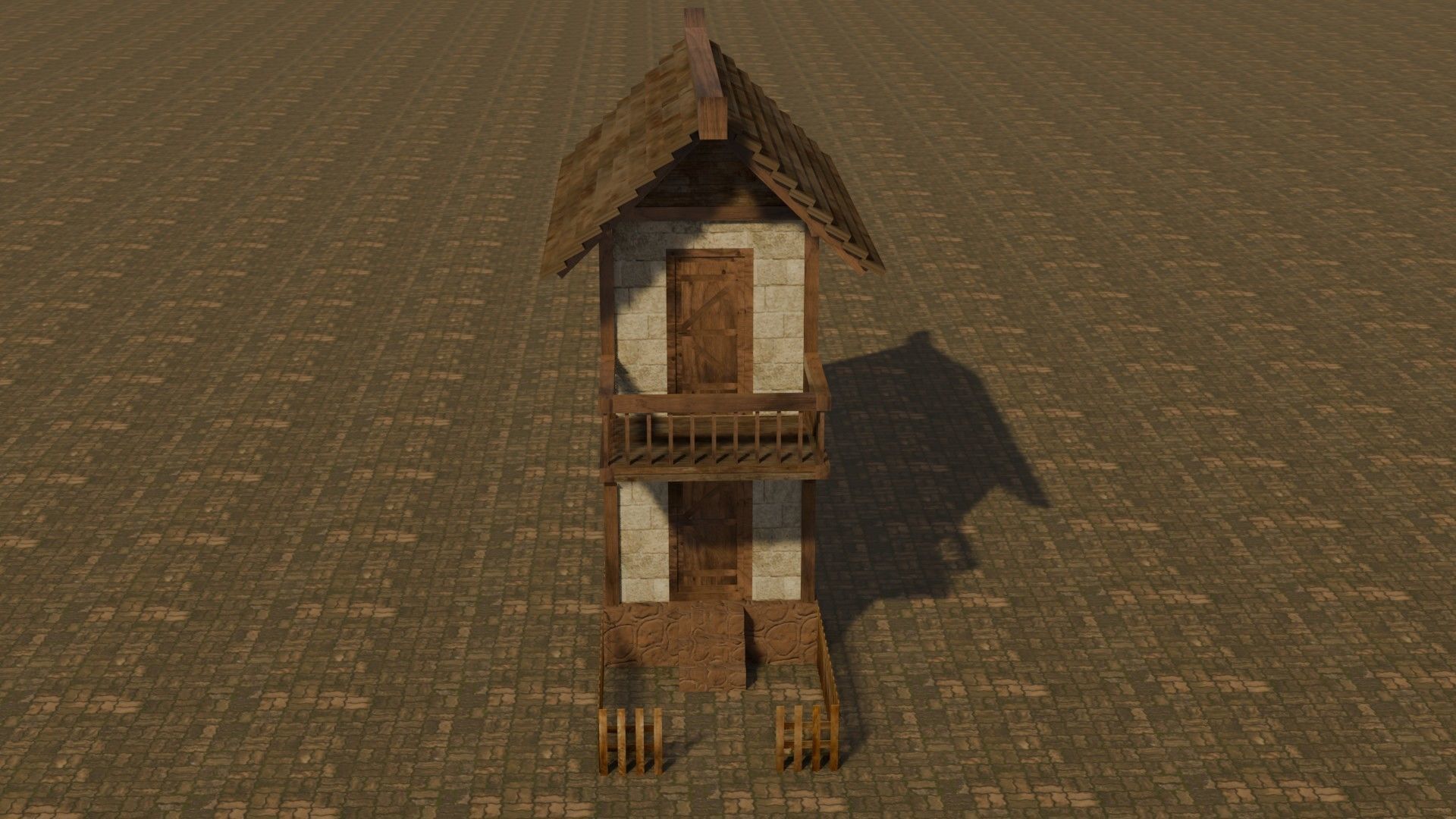 Medieval house 13 Free low-poly 3D model_1