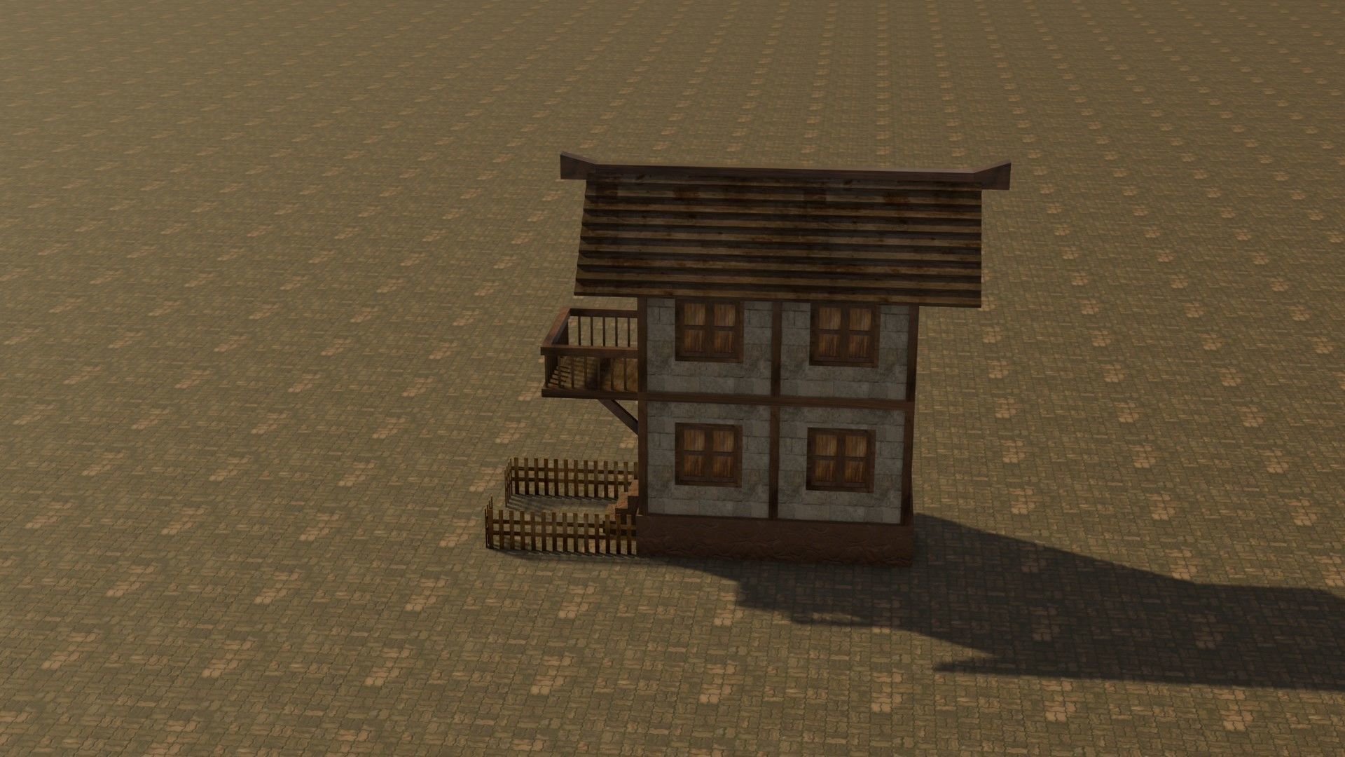 Medieval house 13 Free low-poly 3D model_9