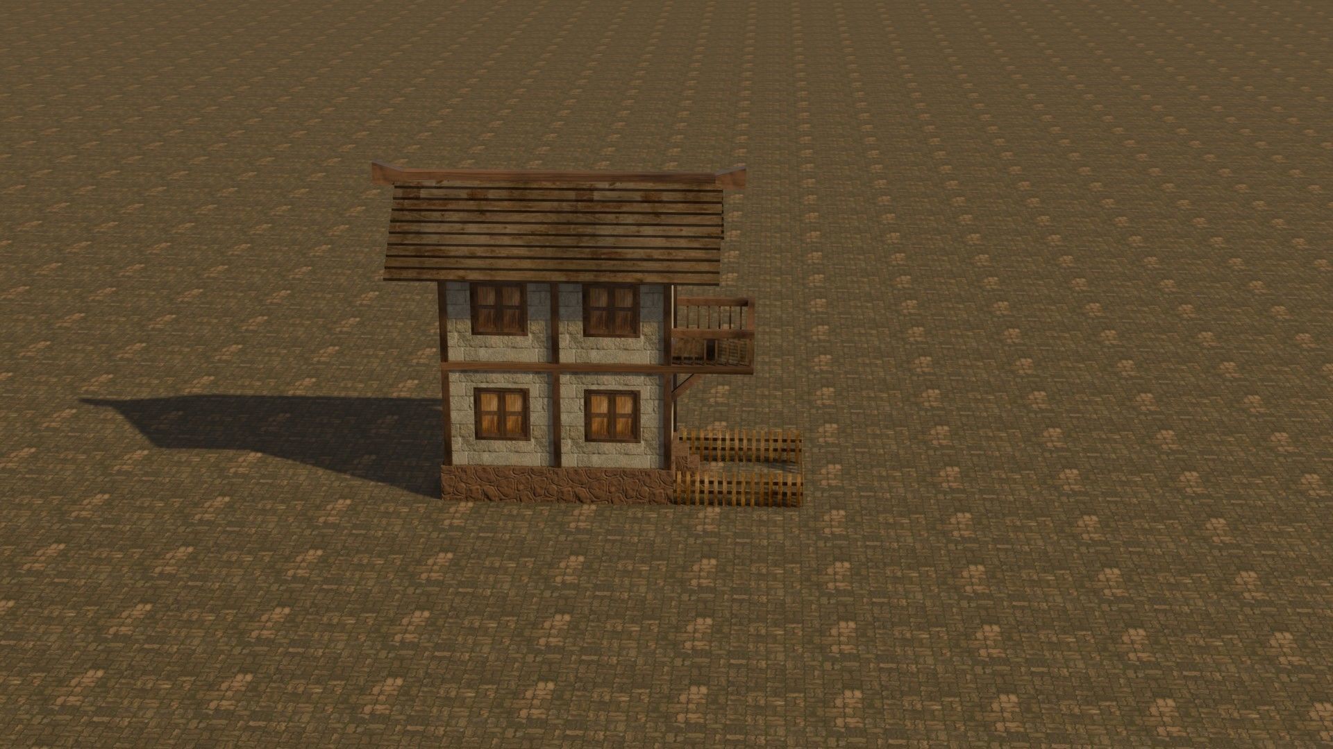 Medieval house 13 Free low-poly 3D model_6